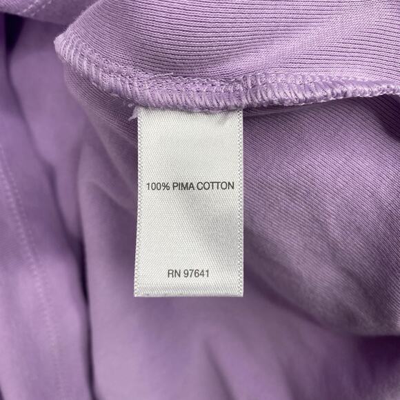 J Jill Perfect Pima Top Womens XL Purple Crew Neck Shirttail Tee Short Sleeve - Picture 3 of 7